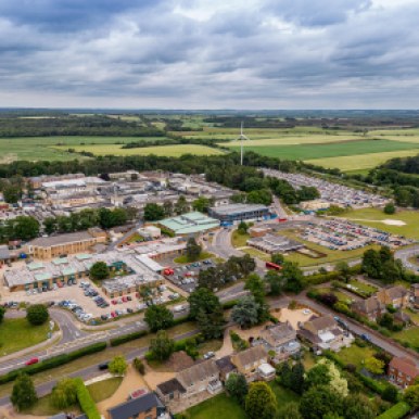External drone picture of the Queen Elizabeth Hospital King's Lynn